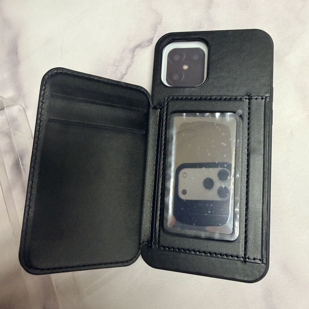 Habitu Odessa Mirror Folio Wallet Magnetic Case Black iPhone 12/12 Pro - Picture 4 of 4